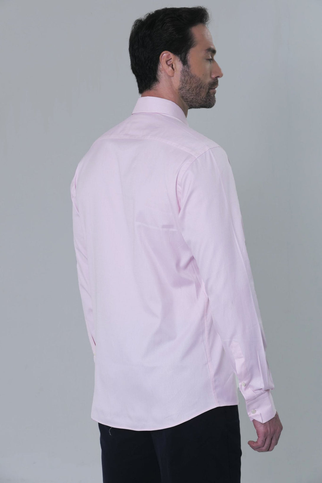 Camisa Algodón Manga Larga Napolitano Hombre Rosado Prive - JON SONEN COLOMBIA