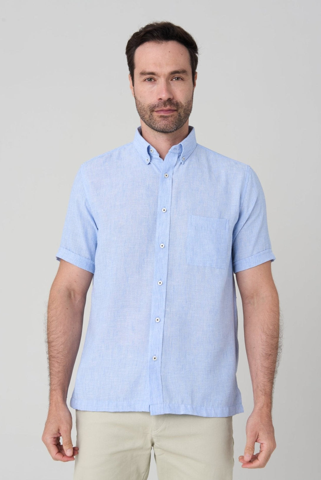 Camisa manga corta linen look Jon Sonen - JON SONEN COLOMBIA