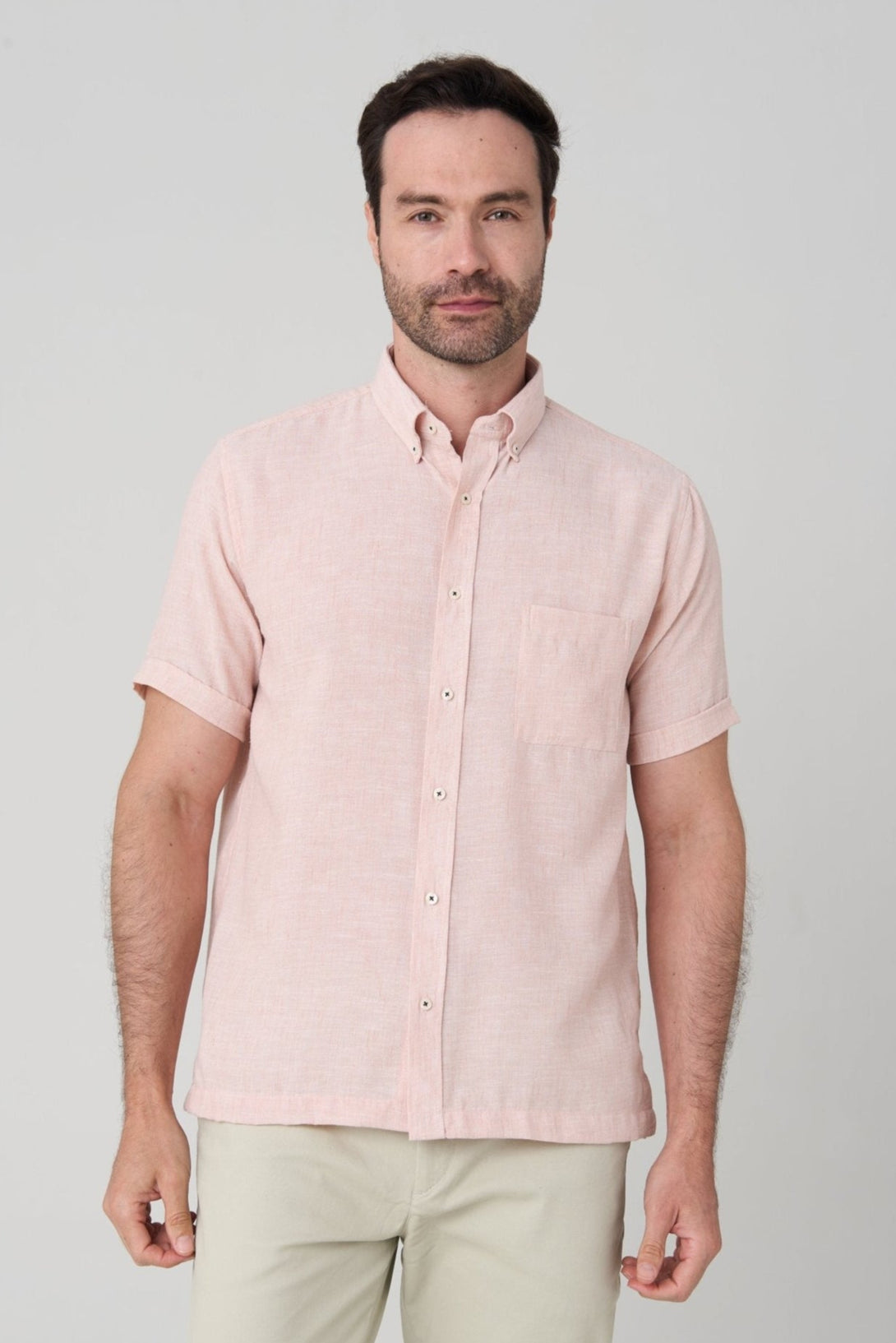 Camisa manga corta linen look Jon Sonen - JON SONEN COLOMBIA