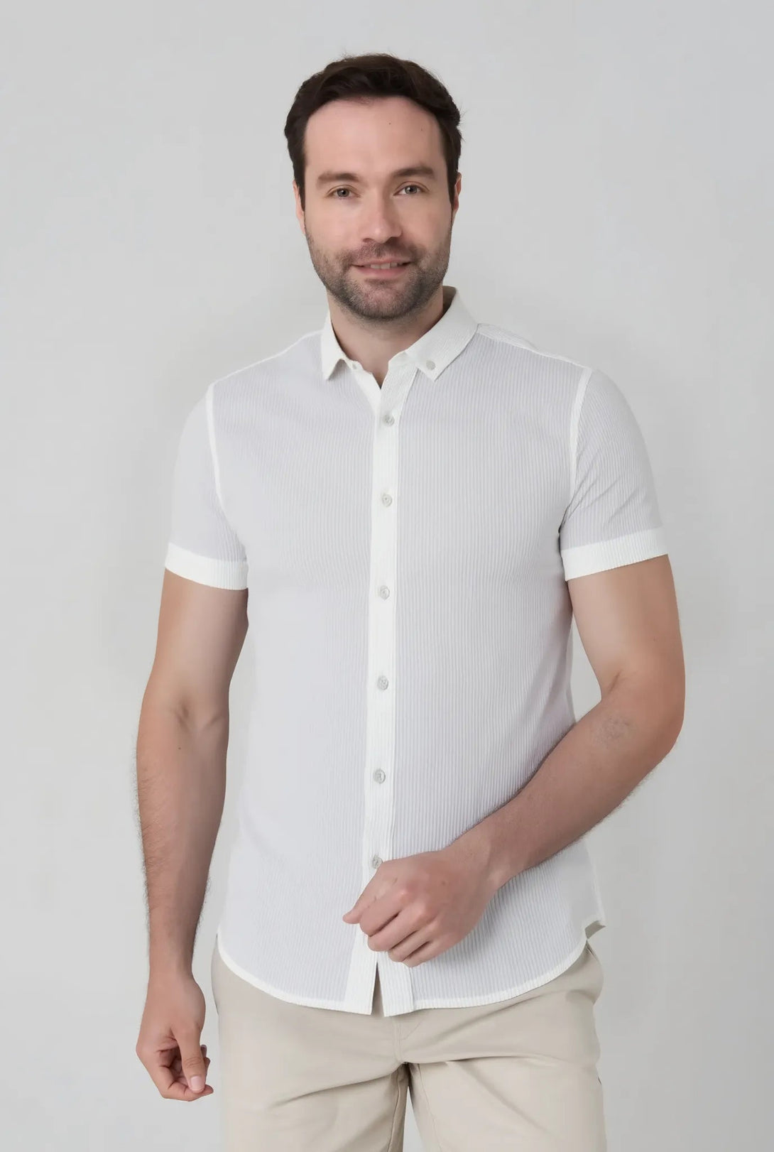 Camisa Manga Corta Textura Jon Sonen Casual - JON SONEN COLOMBIA