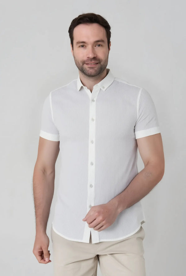 Camisa Manga Corta Textura Jon Sonen Casual - JON SONEN COLOMBIA