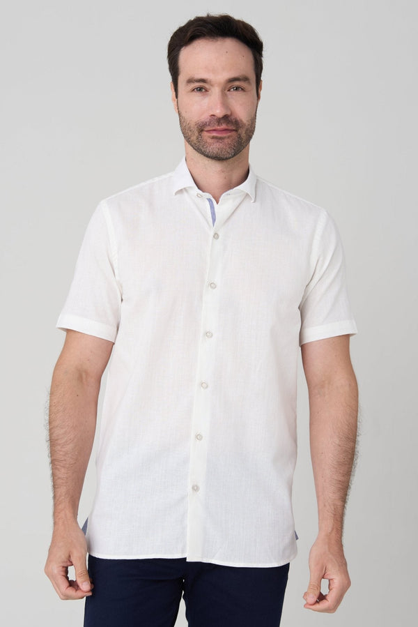 Camisa manga Dubai white - JON SONEN COLOMBIA