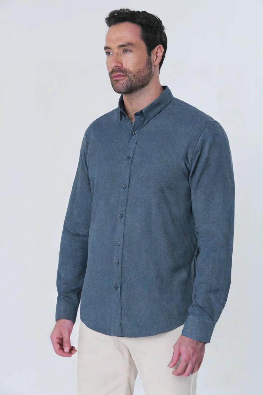 Camisa manga larga efecto chambray JS - JON SONEN COLOMBIA