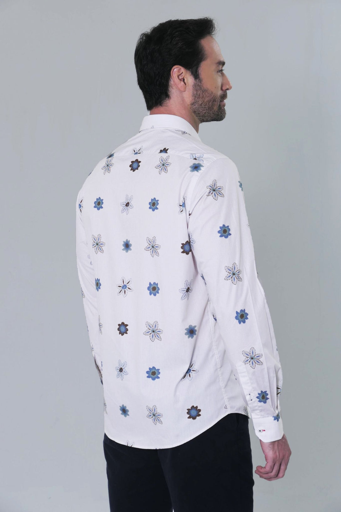 Camisa ML Estampado Flores Privé Hombre - JON SONEN COLOMBIA