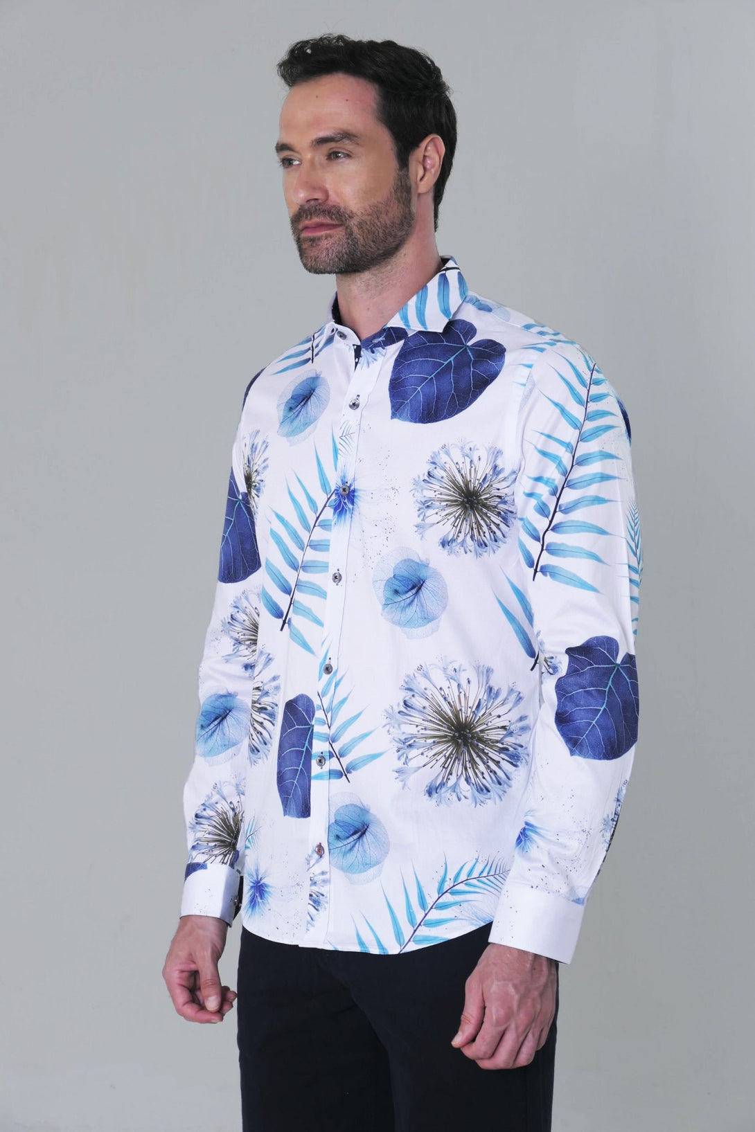 Camisa ML Privé Hombre Estampado Hojas - JON SONEN COLOMBIA