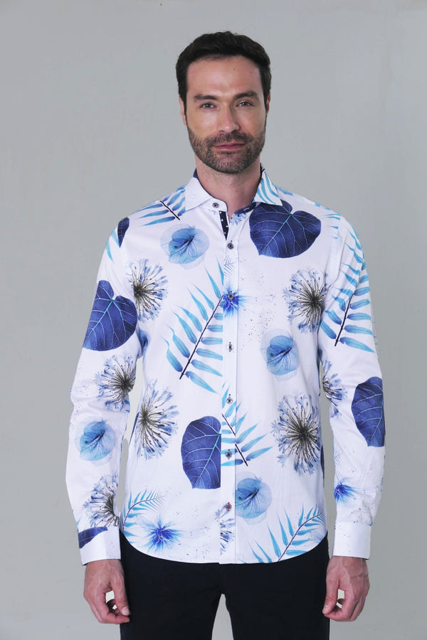 Camisa ML Privé Hombre Estampado Hojas - JON SONEN COLOMBIA