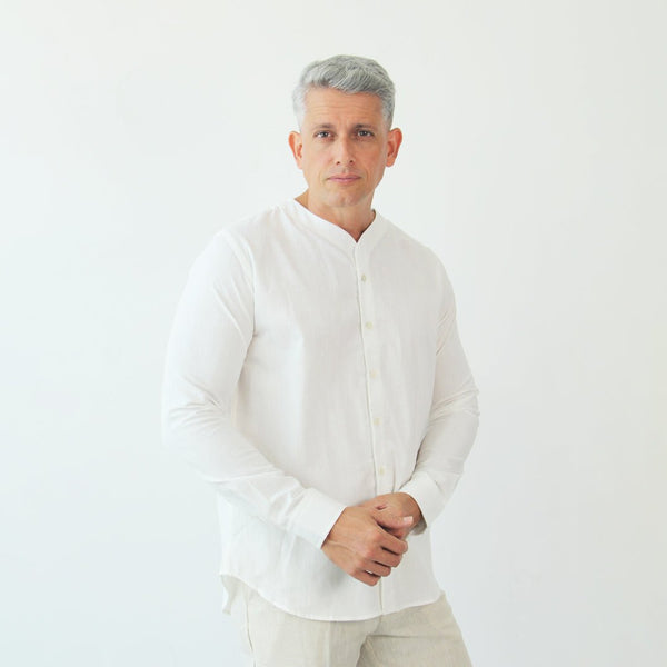 Camisa ML Summer Js Hombre Blanco - JON SONEN COLOMBIA