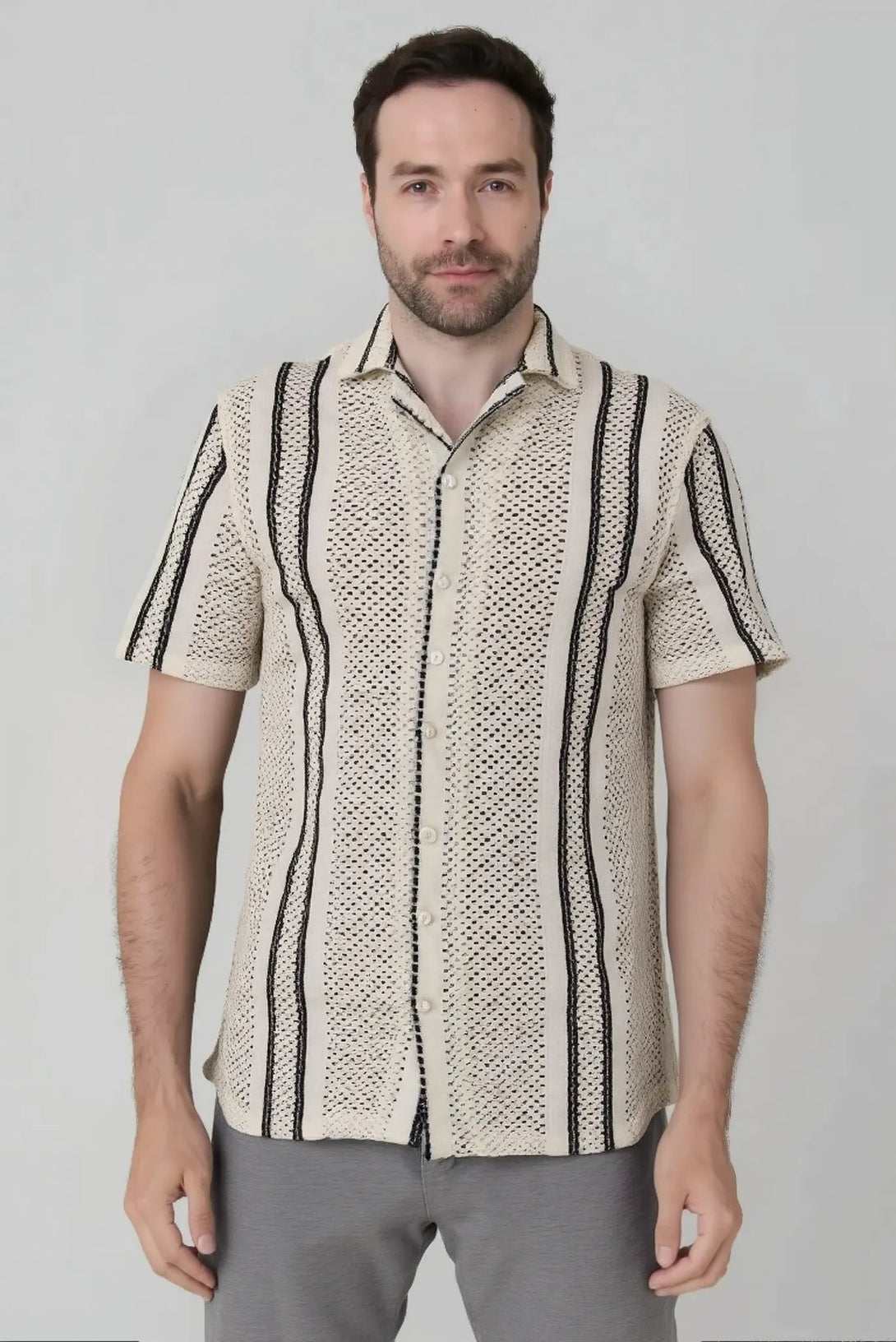Camisa sport tejida manga corta Jon Sonen - JON SONEN COLOMBIA