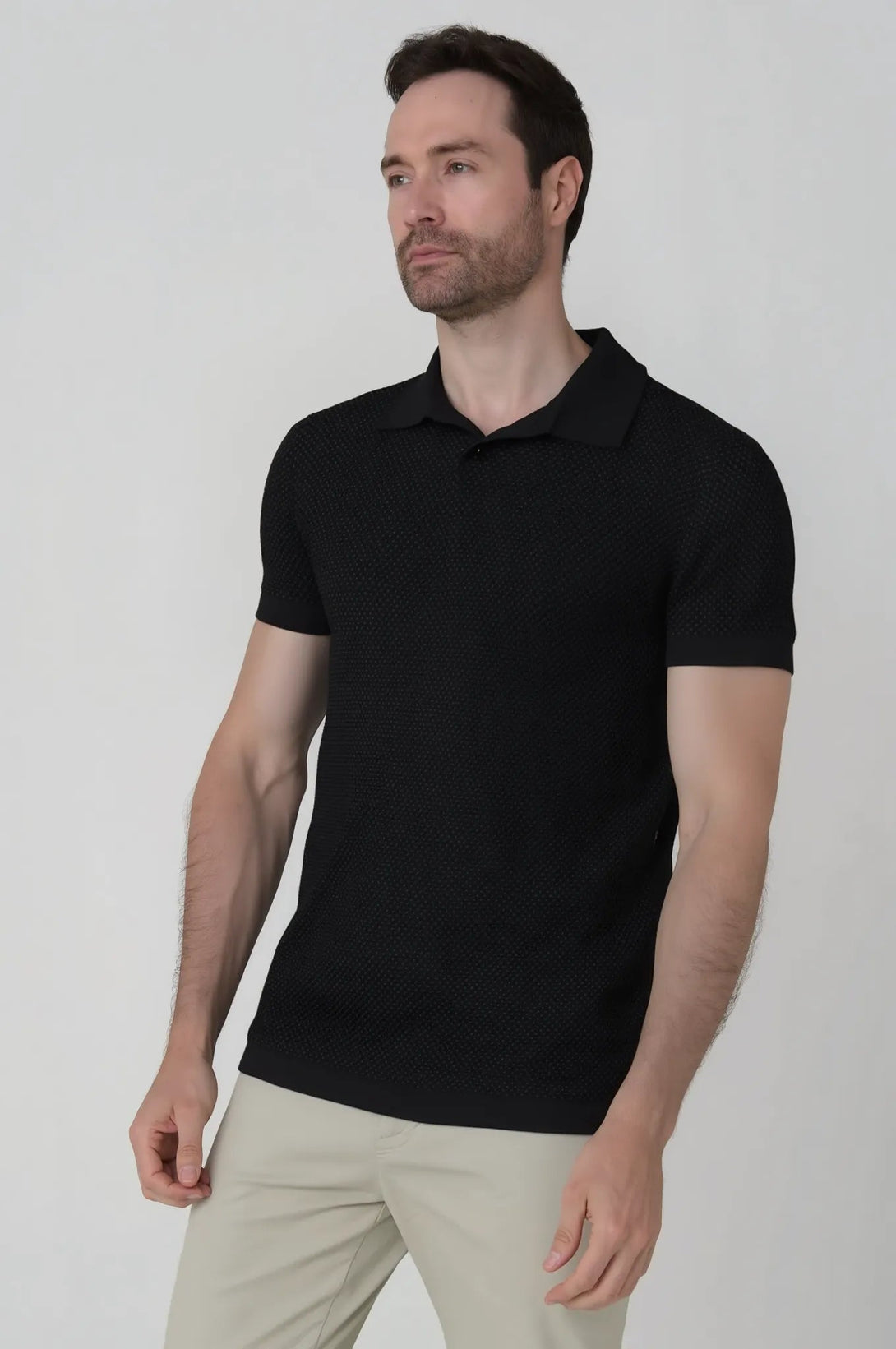 Camisa Tipo Polo Jon Sonen Negro - JON SONEN COLOMBIA