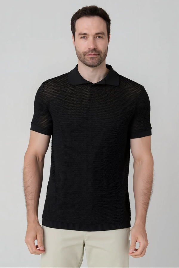 Camisa Tipo Polo Jon Sonen Negro - JON SONEN COLOMBIA