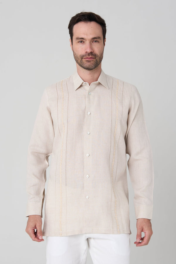 Guayabera manga larga bordada a mano - JON SONEN COLOMBIA
