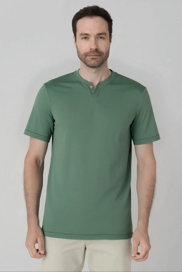 Camiseta cuello V con botón Jon Sonen