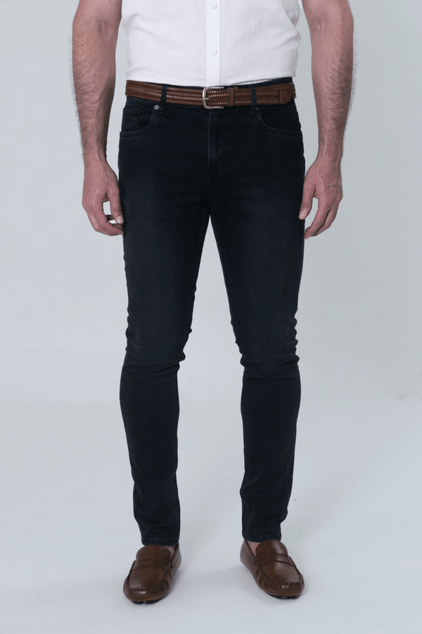 Jeans Semi Skin Jon Sonen Hombre Negro - JON SONEN COLOMBIA