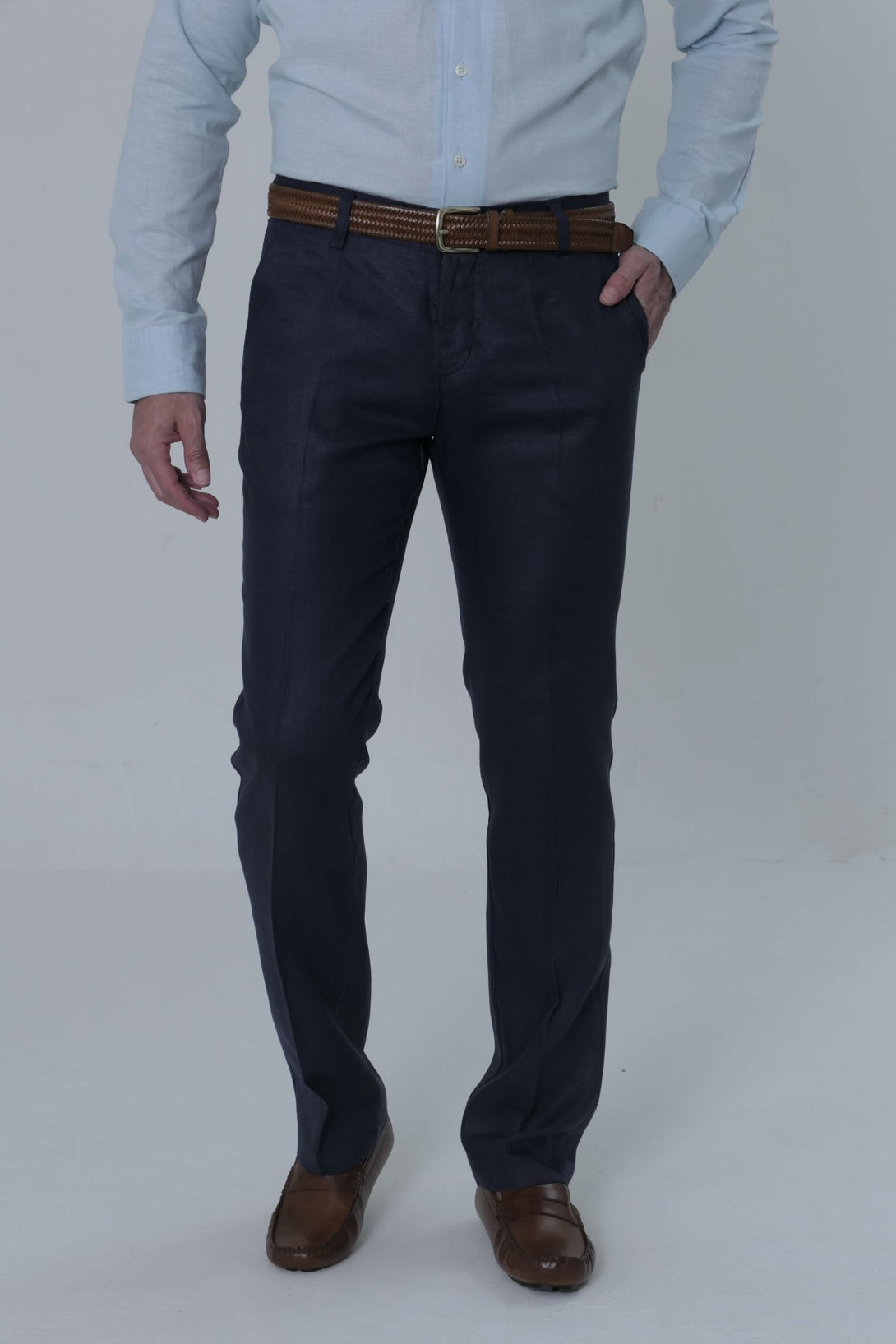 Pantalón Clásico JS Lino Hombre Navy - JON SONEN COLOMBIA
