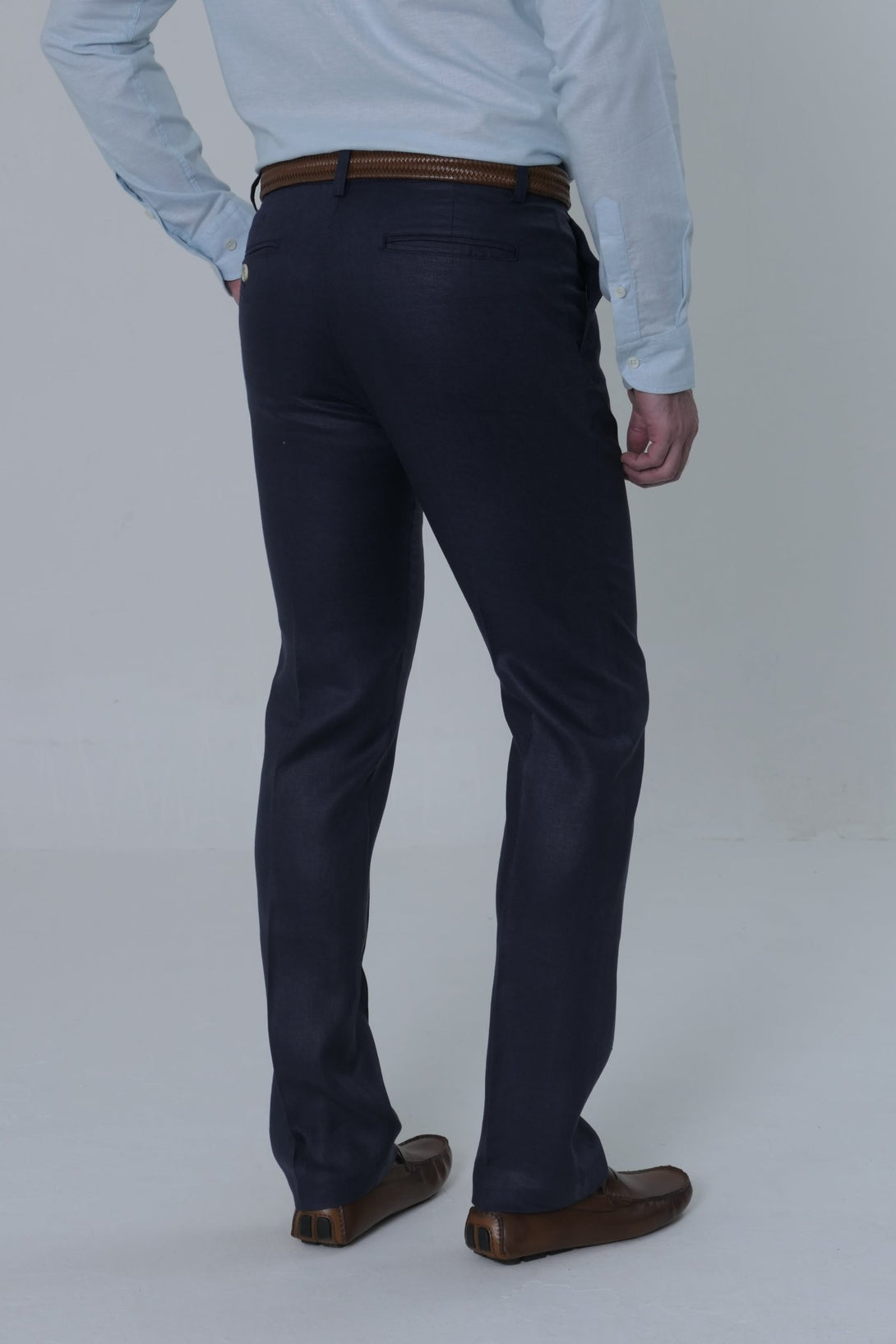 Pantalón Clásico JS Lino Hombre Navy - JON SONEN COLOMBIA