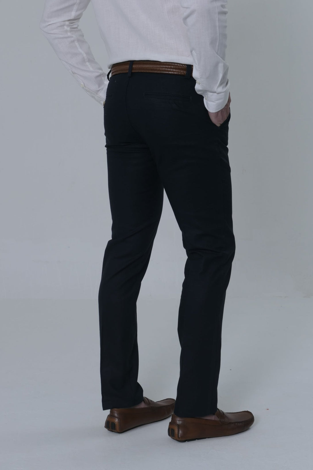 Pantalon Clásico Lino Net Js Hombre Navy - JON SONEN COLOMBIA
