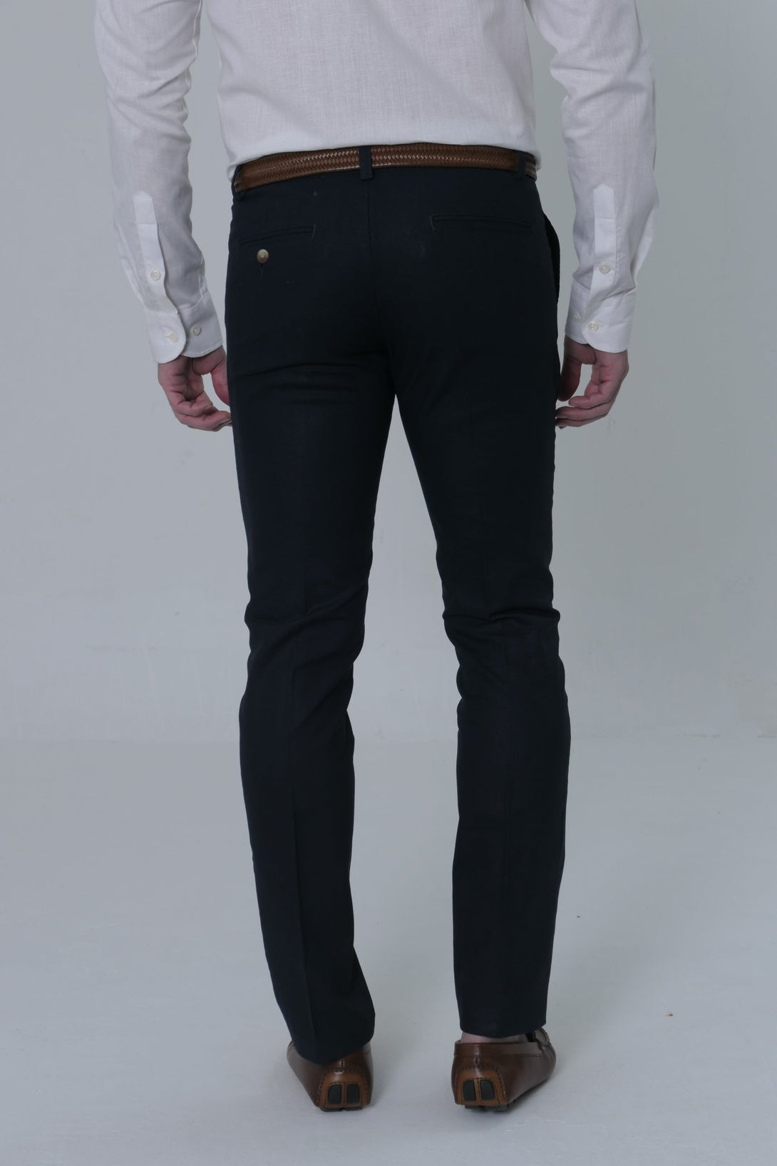 Pantalon Clásico Lino Net Js Hombre Navy - JON SONEN COLOMBIA