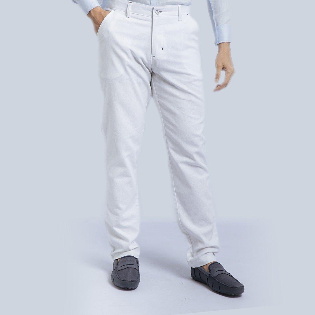 Pantalon Lino Clasico Js Hombre Blanco - JON SONEN COLOMBIA