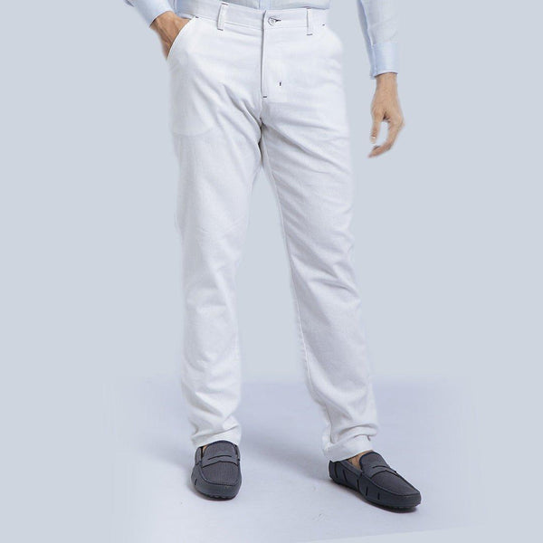 Pantalon Lino Clasico Js Hombre Blanco - JON SONEN COLOMBIA