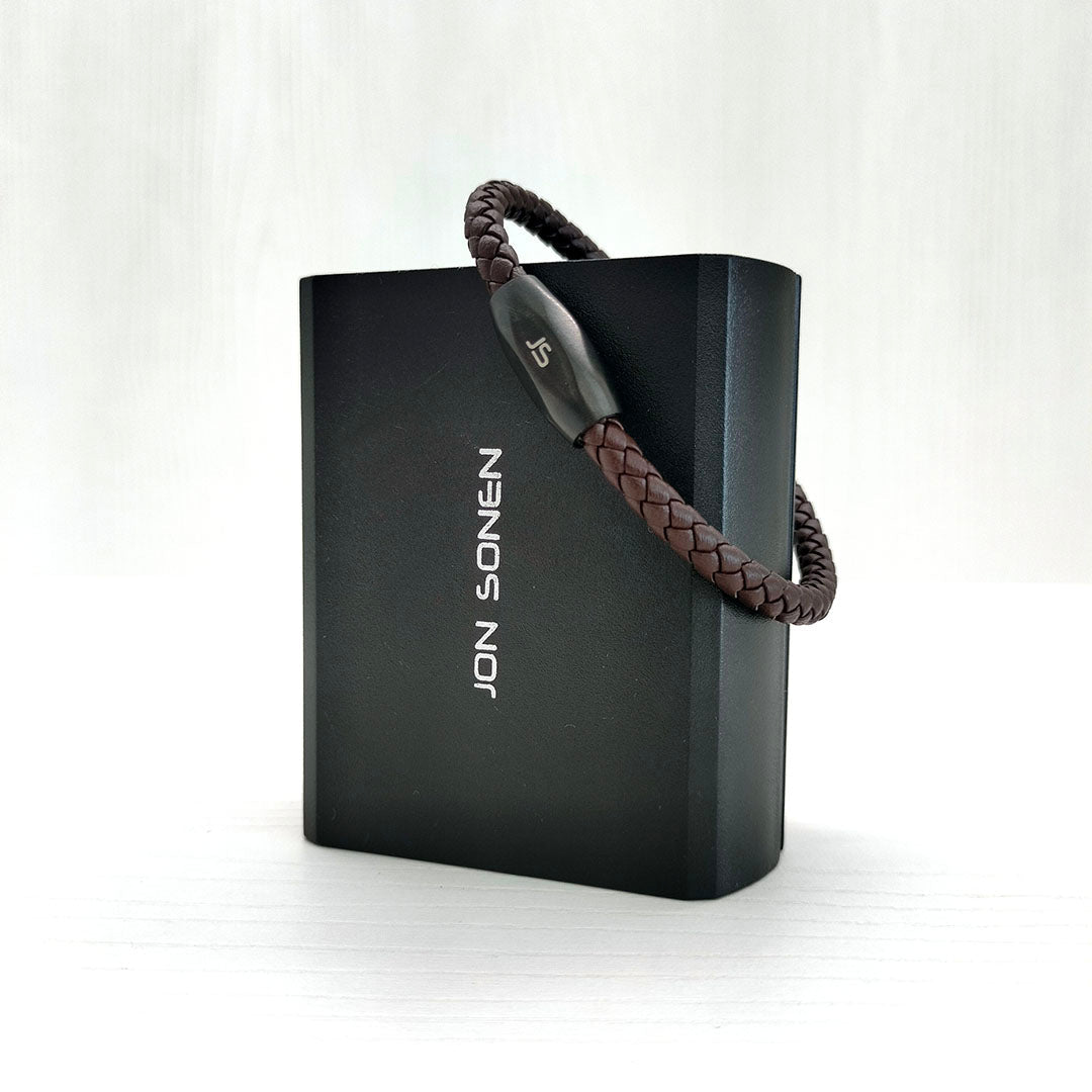 Pulsera En Cuero Jon Sonen Hombre café - JON SONEN COLOMBIA