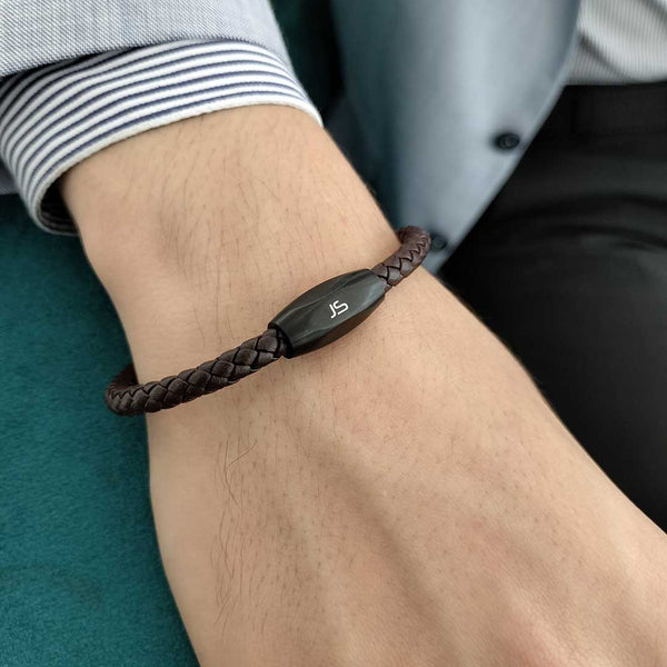 Pulsera En Cuero Jon Sonen Hombre café - JON SONEN COLOMBIA