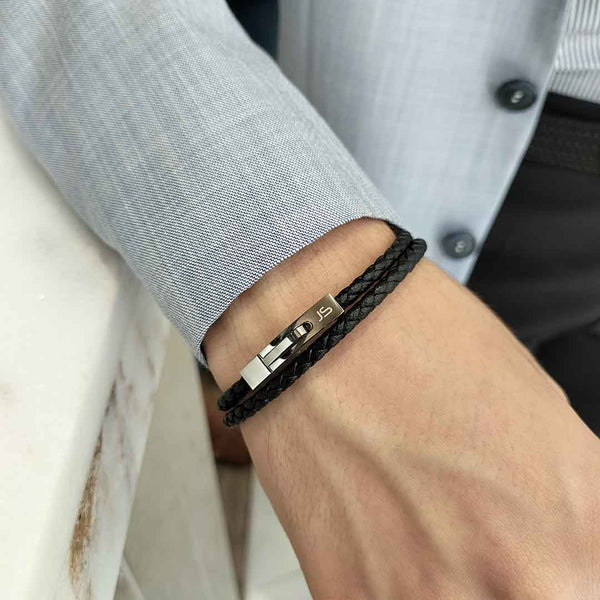 Pulsera En Cuero Jon Sonen Hombre - JON SONEN COLOMBIA
